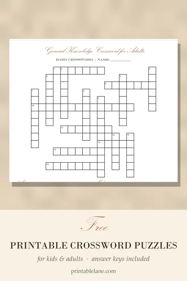 Free Printable Crossword Puzzles (4 Puzzles + Answer Keys)