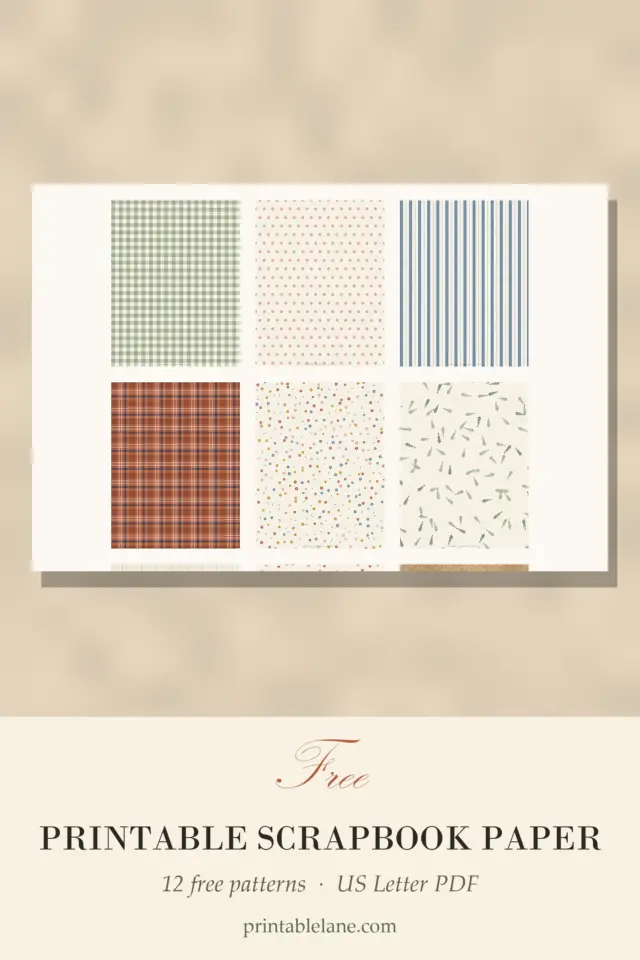 Free Printable Scrapbook Paper (12 Coordinating Patterns)